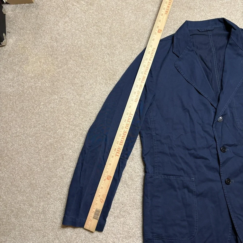Buck Mason Carry On Jacket Mens Large Blue Cotton Tencel Unstructured Blazer Sui